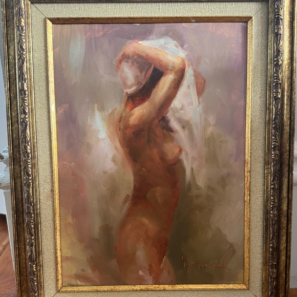 Elegant Nude Art with Gold Frame